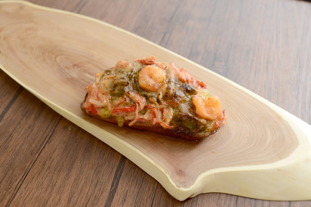 アボカドとエビの磯部仕立て