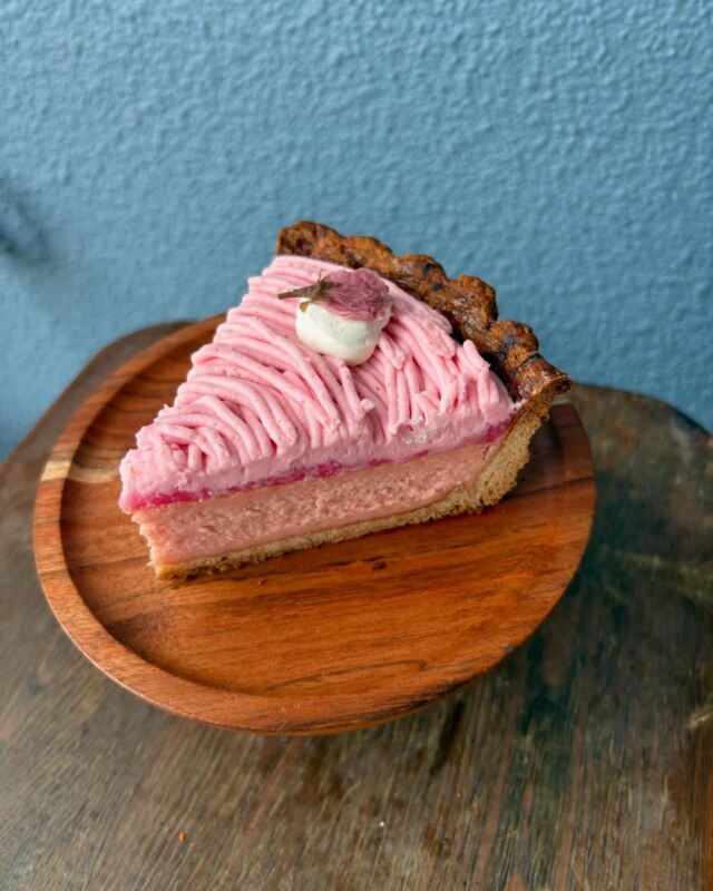 .
【桜のタルト】

箕面製餡さんの桜餡を練り込んだ
自家製チーズケーキの上に
箕面製餡さんの桜餅を敷き
その上に桜モンブランと
自家製ホイップクリーム、
桜の塩漬けをトッピングしています🌸

目からも美味しい色鮮やかな
タルトに仕上がっております🫶

桜シリーズ他にも3種類出ております🌸
季節限定商品となりますので、
お花見がてら、お散歩がてら
お立ち寄り頂きけますと嬉しいです！

#panevolare #パネヴォラーレ #北摂グルメ #北摂パン屋 #豊中市パン屋 #豊中市グルメ #大阪パン屋 #大阪グルメ